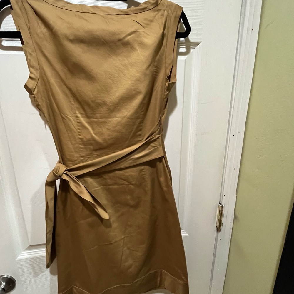 Diane von Furstenberg DVF Della Bronze Faux Wrap Dress. Size 0 - Picture 5 of 13